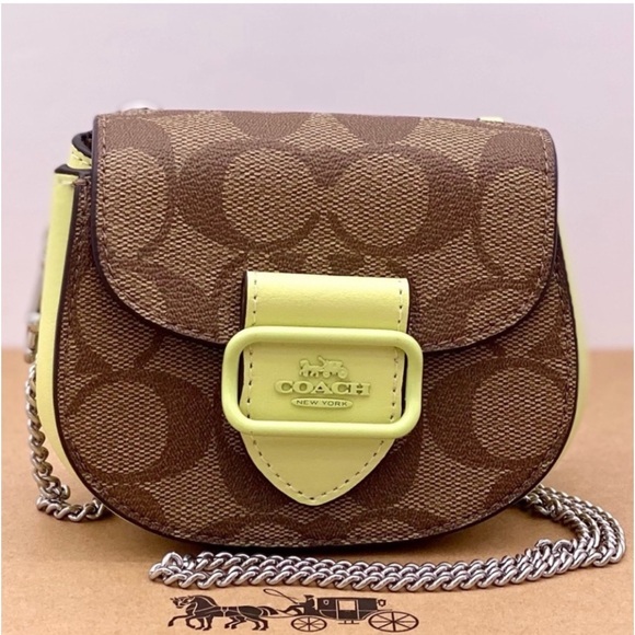 Coach Morgan Card Case On A Chain In Signature Canvas - Picture 1 of 13
